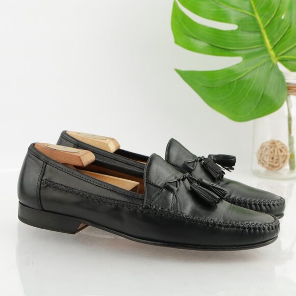 Johnston Murphy Mens Loafer Size 10 M Black Calfskin Leather Tasseled Dress Shoe main image 9